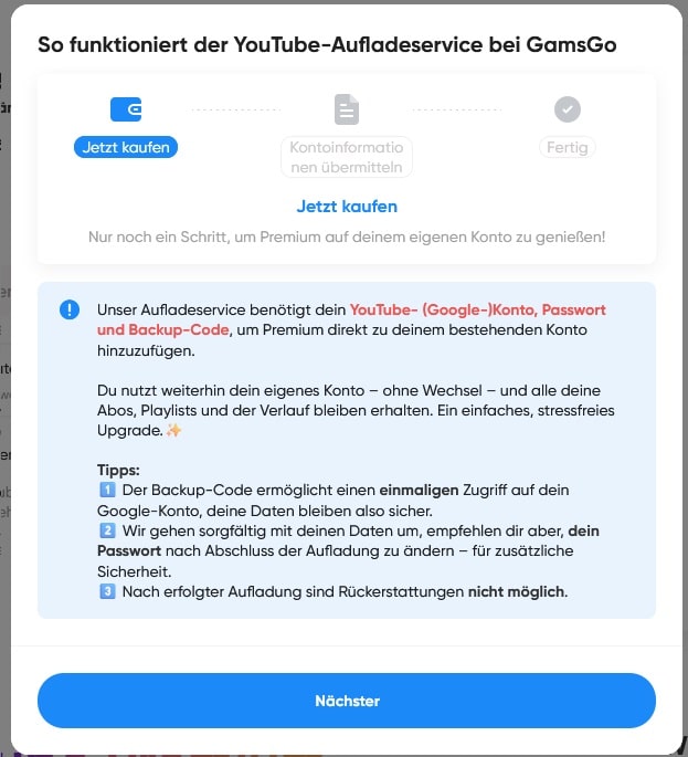 How to unlock Gamsgo youtube Premium